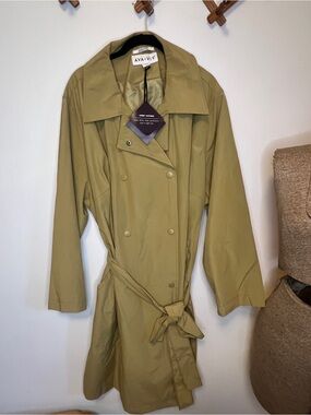 Ava & Viv Rain Resistant Trench Coat with Tie Belt